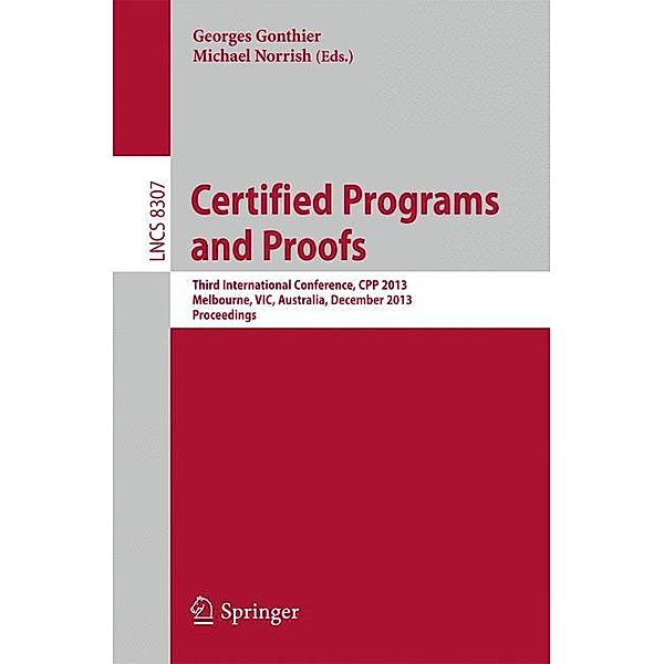 Certified Programs and Proofs