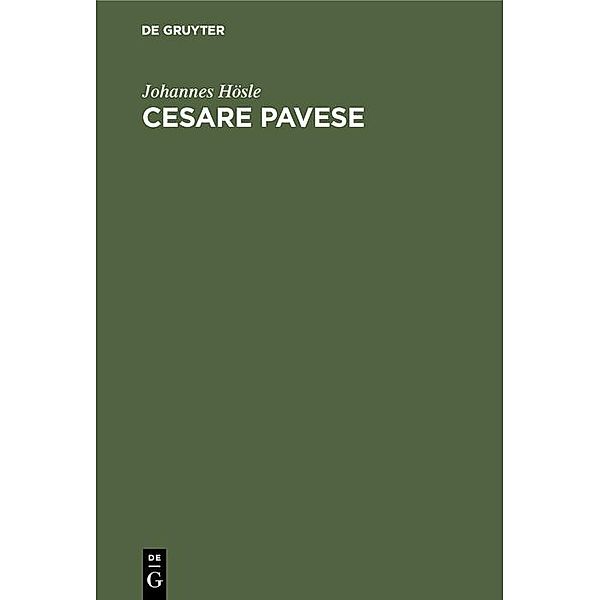 Cesare Pavese, Johannes Hösle