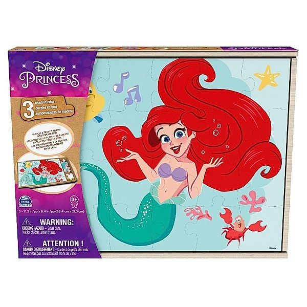 Amigo Verlag, Spin Master CGI Disney Arielle Holzpuzzle 3er Set