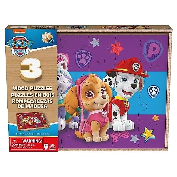 Amigo Verlag, Spin Master CGI Paw Patrol Holzpuzzle 3er Set