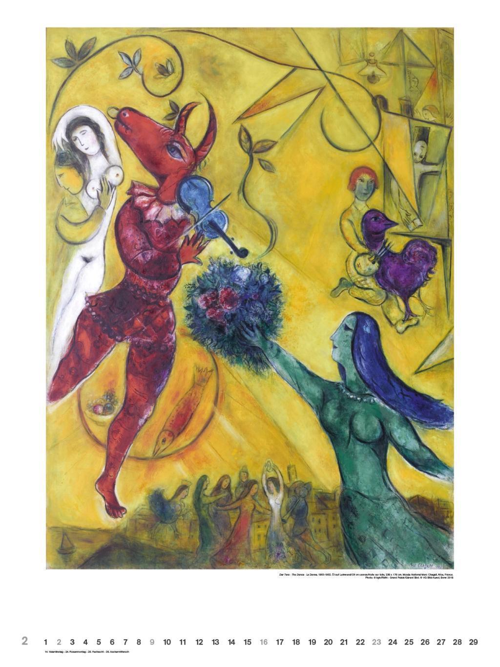 Chagall 1 Wandkalender 64 x 48 cm 2020 Kunstkalender Wandkalender neu