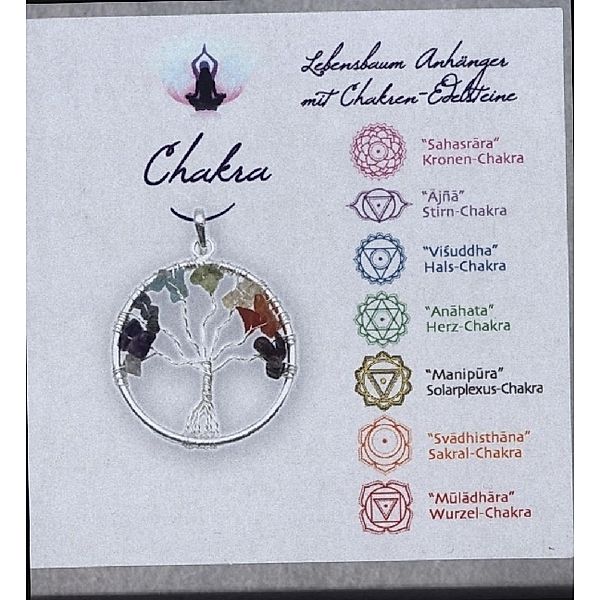 Chakra Anhänger Lebensbaum in Geschenkbox