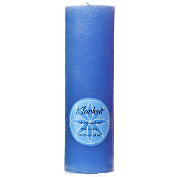 Chakra Kerze Klarheit in blau, Höhe ca. 23 cm, Klarheit & Glück