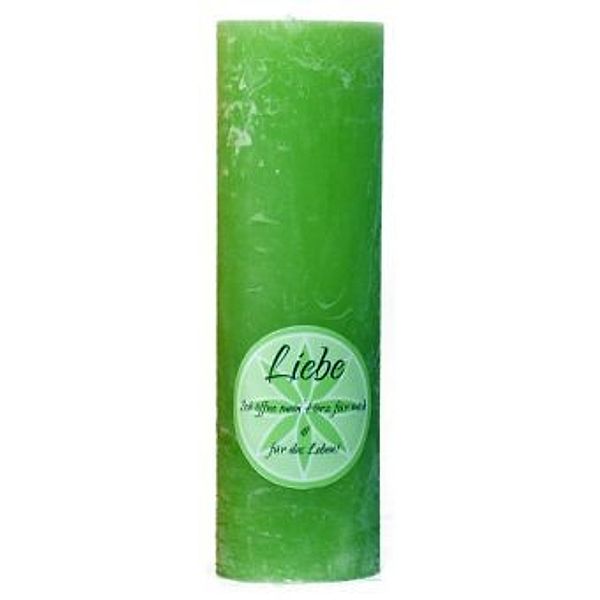 Chakra Kerze Liebe in grün, Höhe ca. 23 cm, Klarheit & Glück