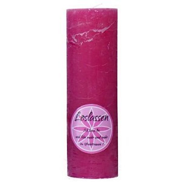 Chakra Kerze Loslassen in pink, Höhe ca. 23 cm, Klarheit & Glück