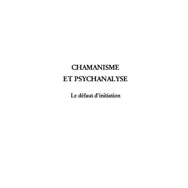 Chamanisme et psychanalyse / Hors-collection, Paumelle Henri