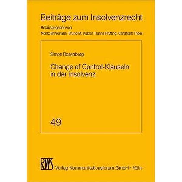Change of Control-Klauseln in der Insolvenz, Simon Rosenberg