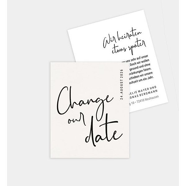 Change-The-Date Karte Je t'aime, Polaroid (88 x 107mm)