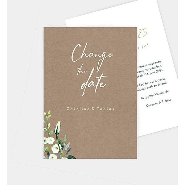 Change-The-Date Karte Nature Lover, Postkarte hoch (105 x 148mm)