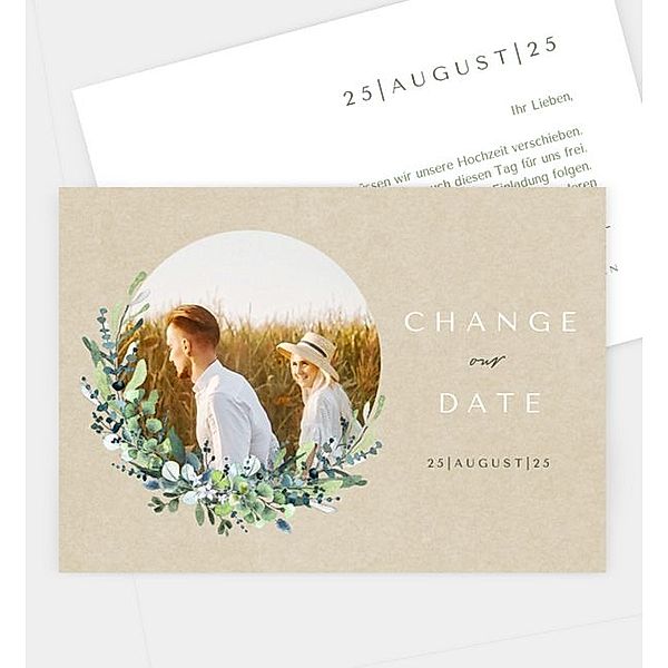 Change-The-Date Karte Schönes Land · Vintage, Postkarte quer (170 x 120mm)