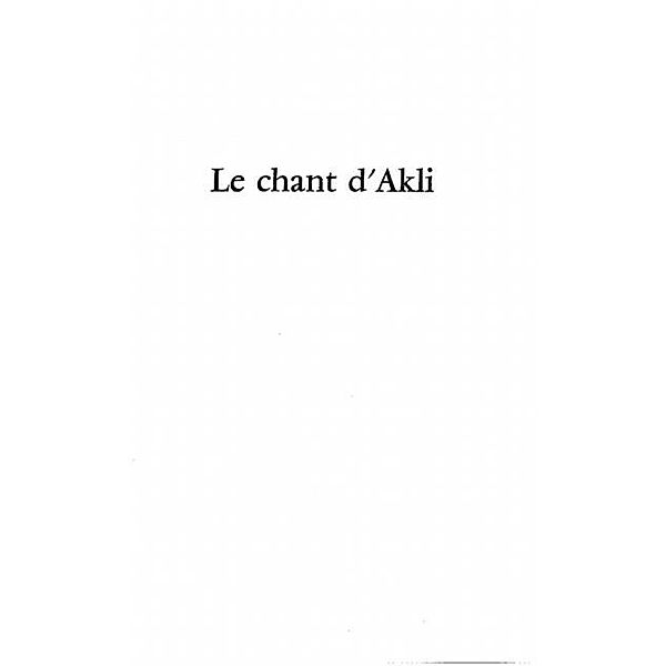 Chant d'Akli / Hors-collection, Nabil Fares