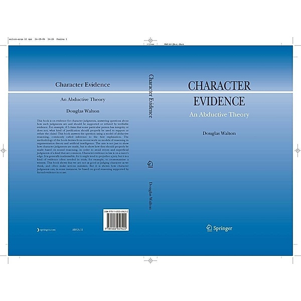 Character Evidence / Argumentation Library Bd.11, Douglas Walton