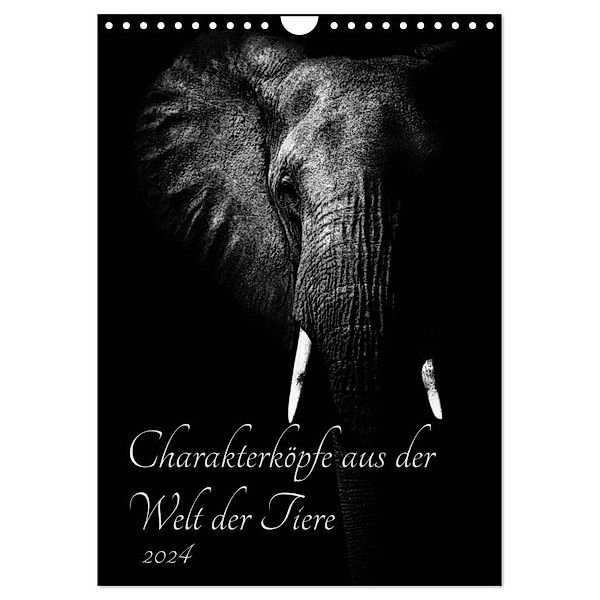 Charakterköpfe aus der Welt der Tiere (Wandkalender 2024 DIN A4 hoch), CALVENDO Monatskalender, Kirsten Karius