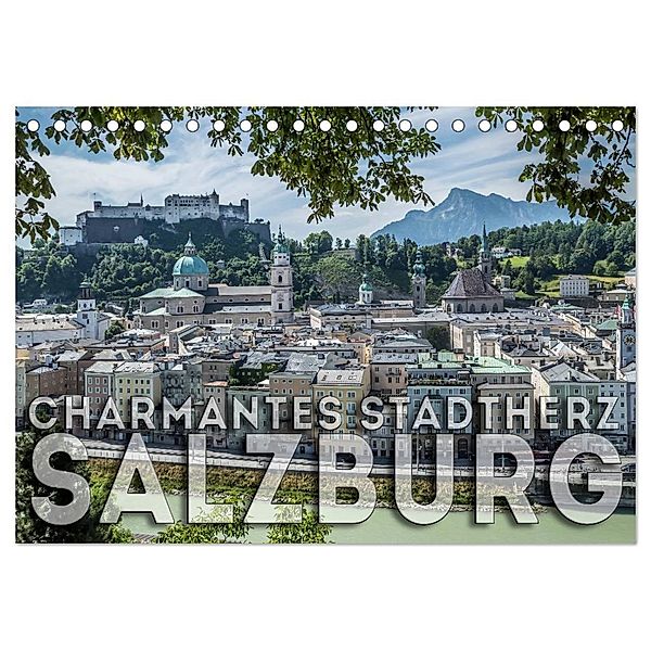 Charmantes Stadtherz SALZBURG (Tischkalender 2024 DIN A5 quer), CALVENDO Monatskalender, Melanie Viola