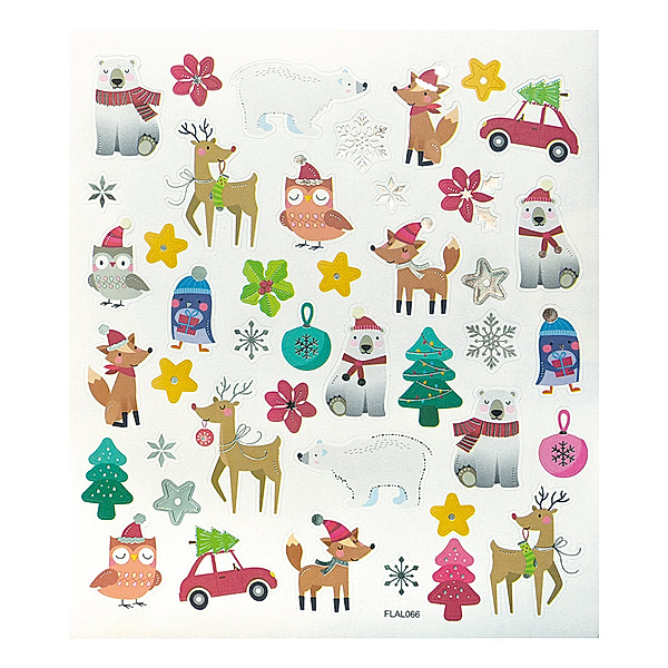 folia Charming-Sticker CHRISTMAS I mit 2 Bögen in bunt