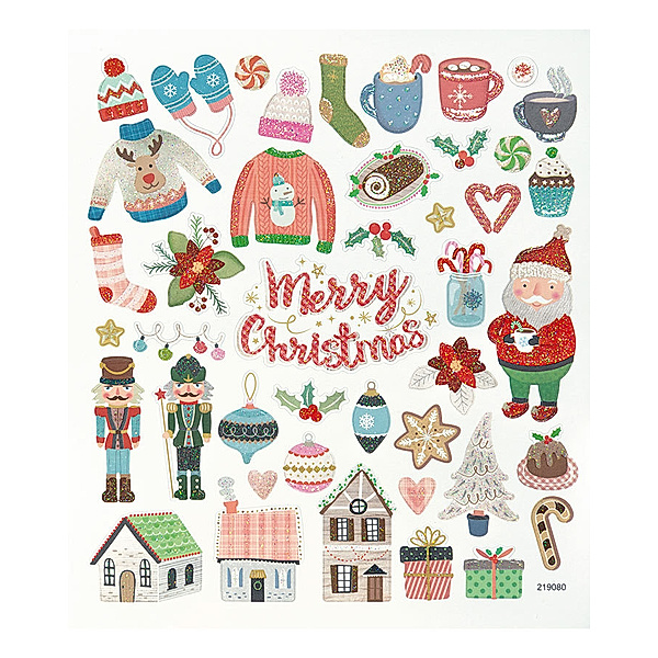 folia Charming-Sticker CHRISTMAS II mit 2 Bögen in bunt