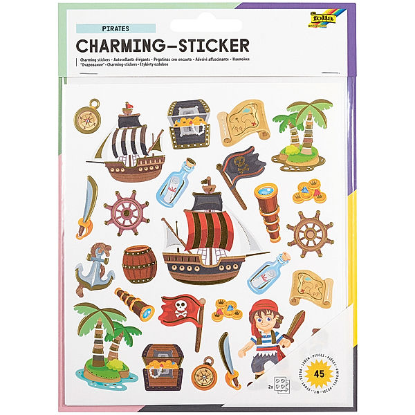 folia Charming-Sticker KIDS II mit 2 Bögen in bunt