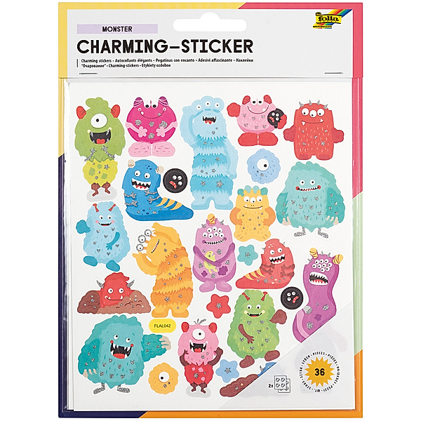 folia Charming-Sticker KIDS IV mit 2 Bögen in bunt
