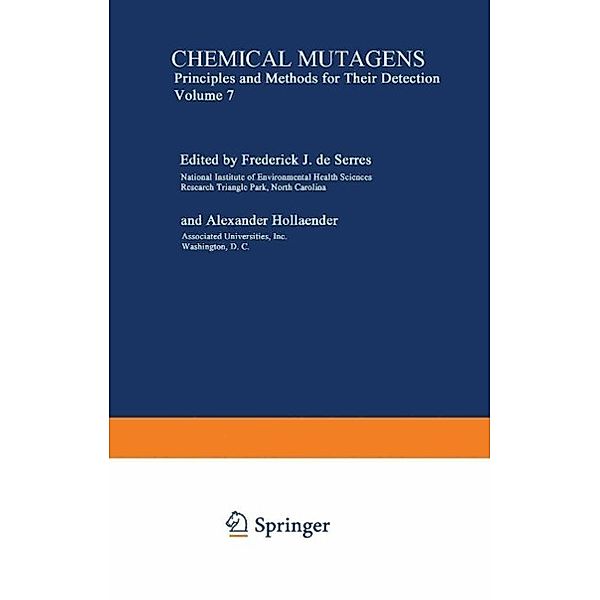 Chemical Mutagens, Frederick J. De Serres, Alexander Hollaender