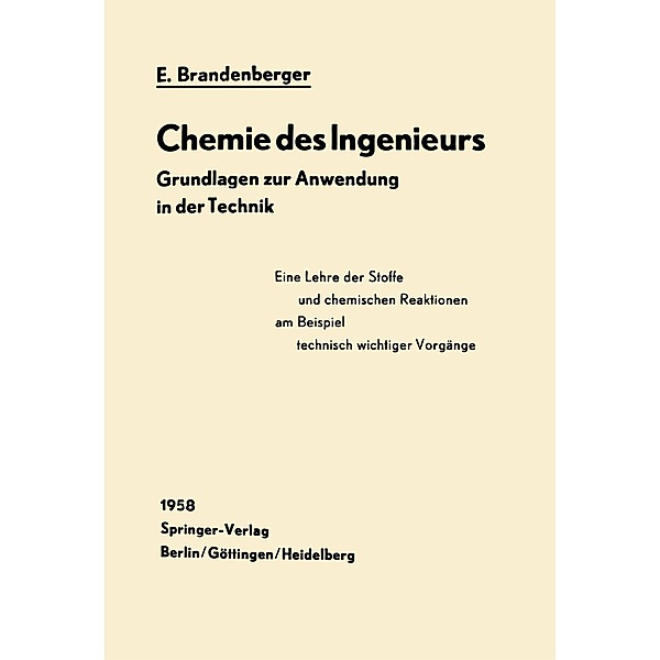 Chemie des Ingenieurs, Ernst Brandenberger