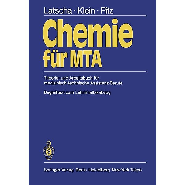 Chemie für MTA, H. P. Latscha, H. A. Klein, P. Pitz