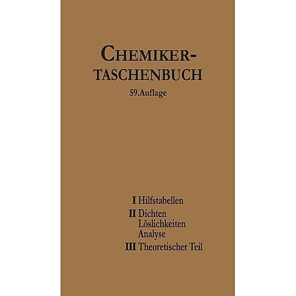 Chemiker-Taschenbuch, Rudolf Biedermann, I. Koppel, W. A. Roth
