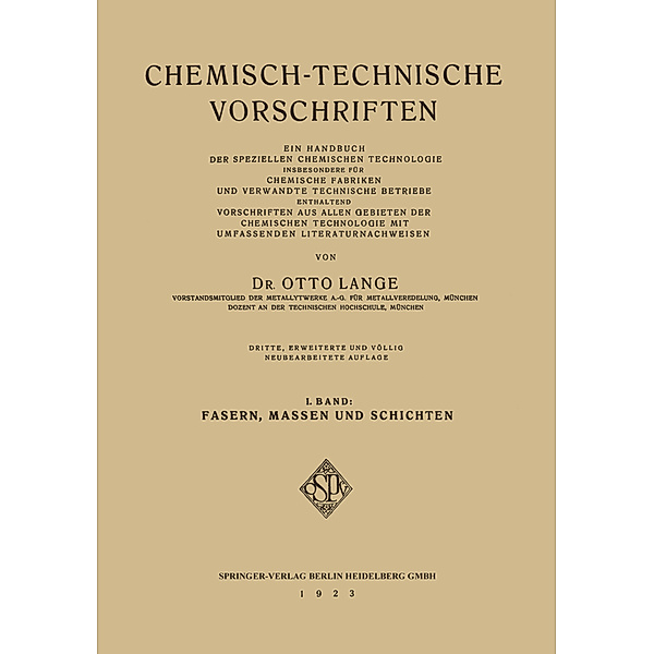 Chemisch-Technische Vorschriften, Dr. Otto Lange