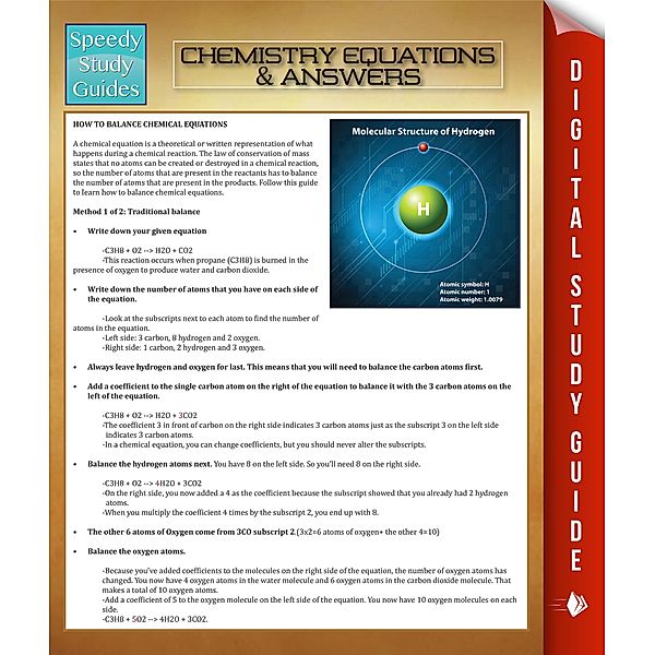 Chemistry Equations & Answers / Dot EDU, Speedy Publishing