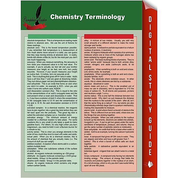 Chemistry Terminology / Dot EDU, Pamphlet Master