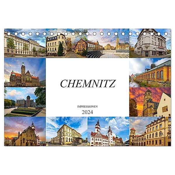 Chemnitz Impressionen (Tischkalender 2024 DIN A5 quer), CALVENDO Monatskalender, Dirk Meutzner