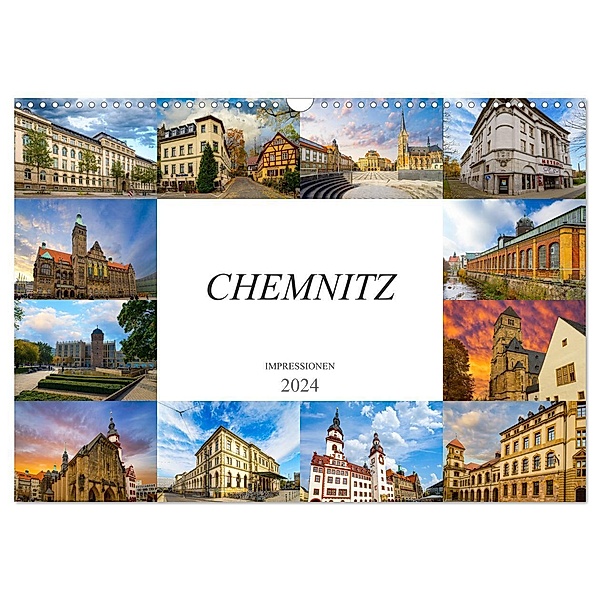 Chemnitz Impressionen (Wandkalender 2024 DIN A3 quer), CALVENDO Monatskalender, Dirk Meutzner