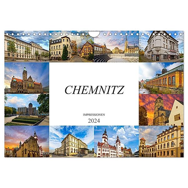 Chemnitz Impressionen (Wandkalender 2024 DIN A4 quer), CALVENDO Monatskalender, Dirk Meutzner