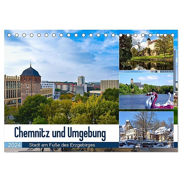 Chemnitz und Umgebung (Tischkalender 2024 DIN A5 quer), CALVENDO Monatskalender, Klaus-Peter Huschka u.a.