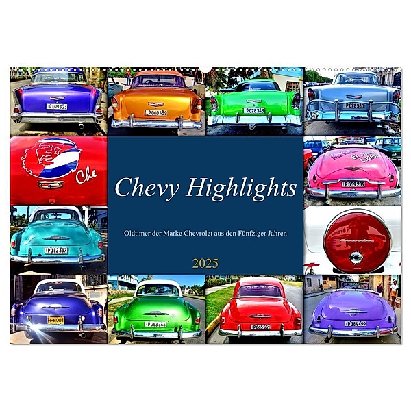Chevy Highlights - Oldtimer der Marke Chevrolet aus den Fünfziger Jahren (Wandkalender 2025 DIN A2 quer), CALVENDO Monatskalender, Calvendo, Henning von Löwis of Menar