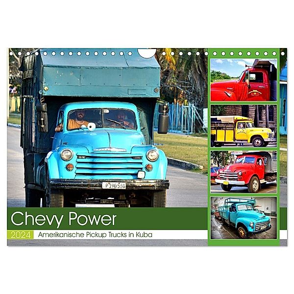 CHEVY POWER - Amerikanische Pickup Trucks in Kuba (Wandkalender 2024 DIN A4 quer), CALVENDO Monatskalender, Henning von Löwis of Menar