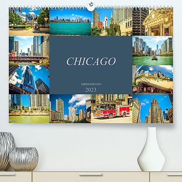 Chicago Impressionen (Premium, hochwertiger DIN A2 Wandkalender 2023, Kunstdruck in Hochglanz), Dirk Meutzner