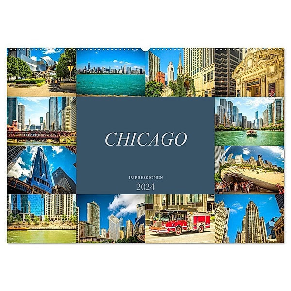 Chicago Impressionen (Wandkalender 2024 DIN A2 quer), CALVENDO Monatskalender, Dirk Meutzner