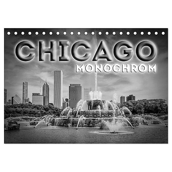 CHICAGO Monochrom (Tischkalender 2025 DIN A5 quer), CALVENDO Monatskalender, Calvendo, Melanie Viola