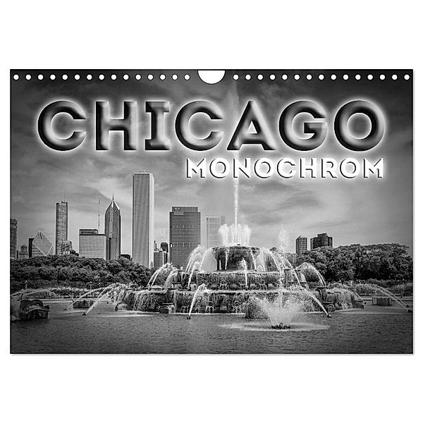 CHICAGO Monochrom (Wandkalender 2024 DIN A4 quer), CALVENDO Monatskalender, Melanie Viola