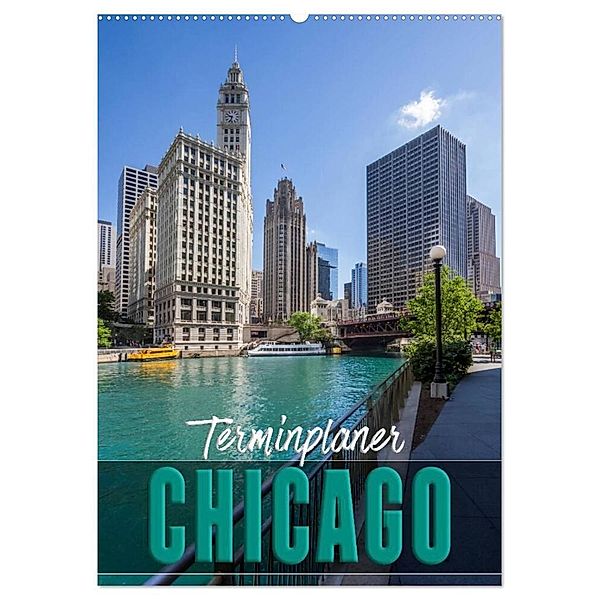 CHICAGO Terminplaner (Wandkalender 2024 DIN A2 hoch), CALVENDO Monatskalender, Melanie Viola