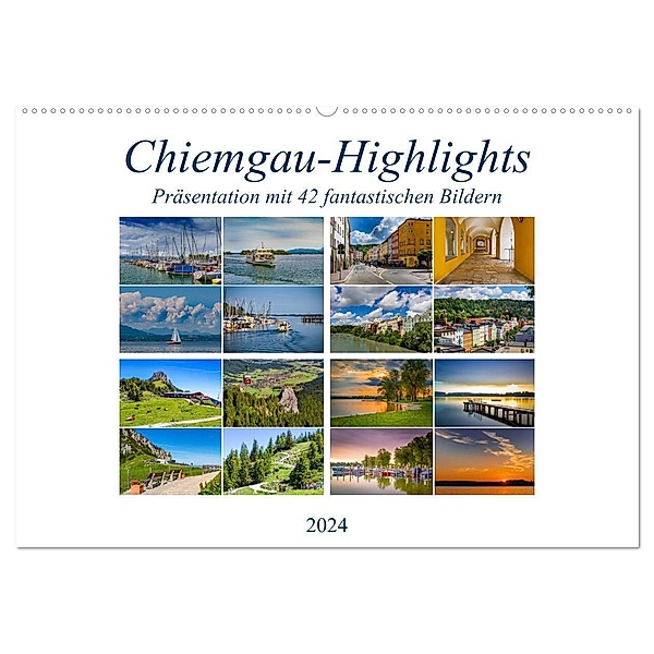 Chiemgau-Highlights (Wandkalender 2024 DIN A2 quer), CALVENDO Monatskalender, Ursula Di Chito