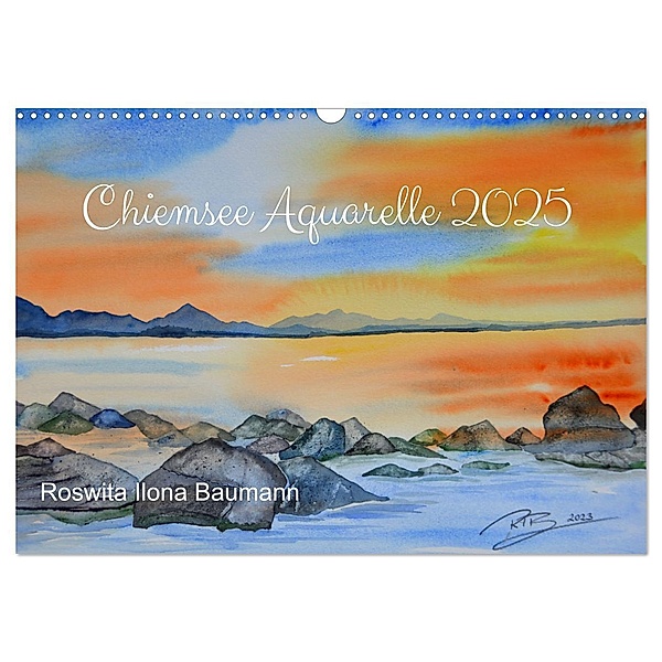 Chiemsee Aquarelle (Wandkalender 2025 DIN A3 quer), CALVENDO Monatskalender, Calvendo, Roswita Ilona Baumann