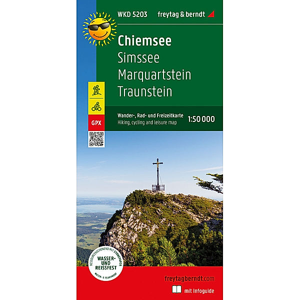 Chiemsee, Wander-, Rad- und Freizeitkarte 1:50.000, freytag & berndt, WKD 5203, mit Infoguide