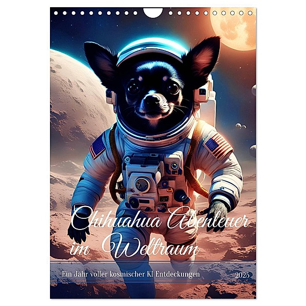 Chihuahua Abenteuer im Weltraum (Wandkalender 2025 DIN A4 hoch), CALVENDO Monatskalender, Calvendo, Katharina Stachanczyk