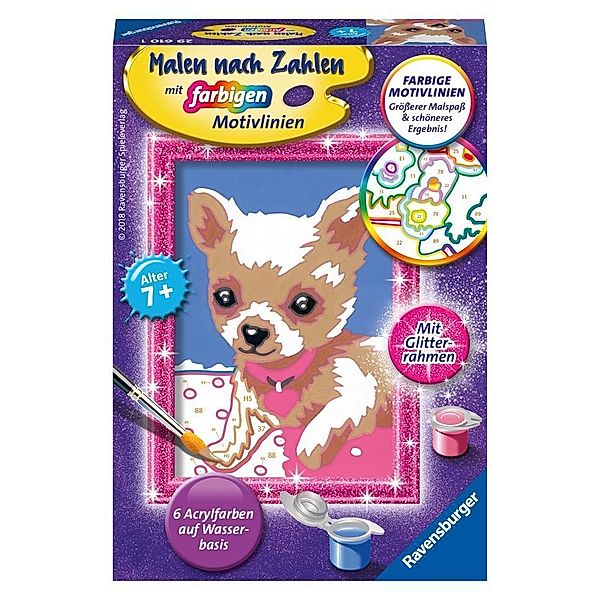 Chihuahua. Malen nach Zahlen Serie F Glitter