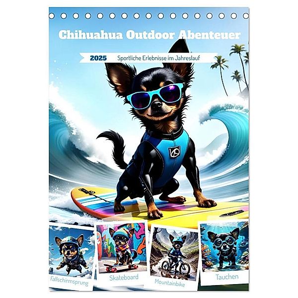 Chihuahua Outdoor Abenteuer (Tischkalender 2025 DIN A5 hoch), CALVENDO Monatskalender, Calvendo, Katharina Stachanczyk