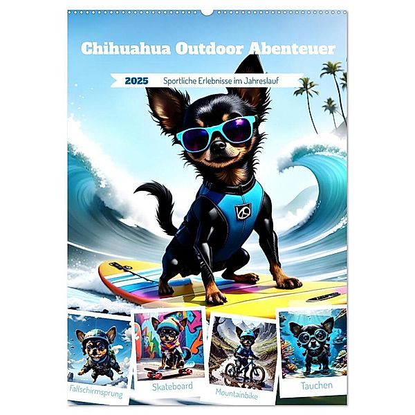 Chihuahua Outdoor Abenteuer (Wandkalender 2025 DIN A2 hoch), CALVENDO Monatskalender, Calvendo, Katharina Stachanczyk