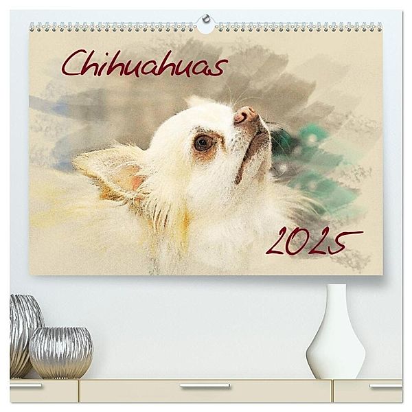Chihuahuas 2025 (hochwertiger Premium Wandkalender 2025 DIN A2 quer), Kunstdruck in Hochglanz, Calvendo, Andrea Redecker