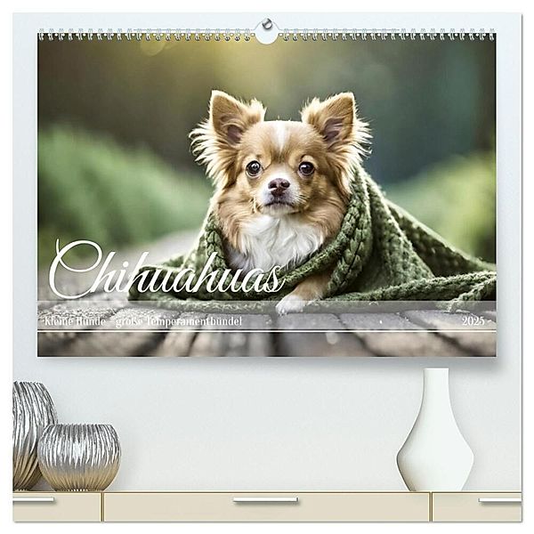 Chihuahuas - Kleine Hunde - große Temperamentbündel (hochwertiger Premium Wandkalender 2025 DIN A2 quer), Kunstdruck in Hochglanz, Calvendo, Fotodesign Verena Scholze