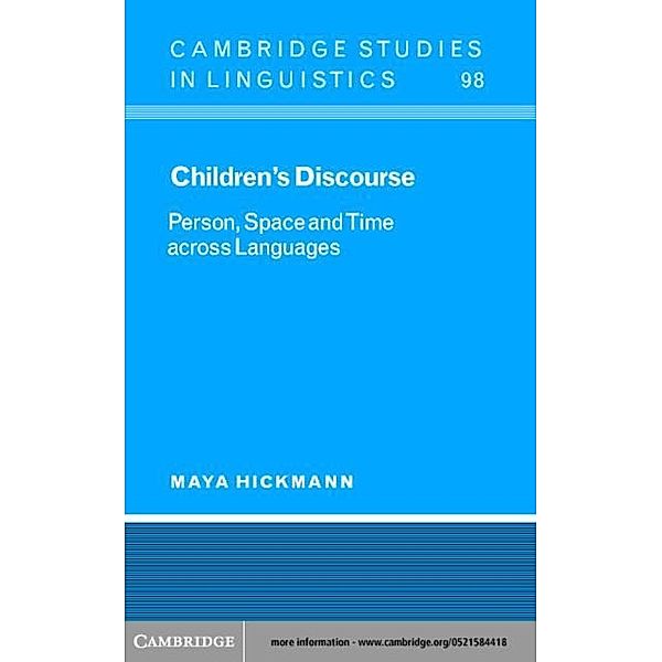 Children's Discourse, Maya Hickmann